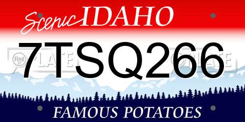 7TSQ266 Idaho License Plate