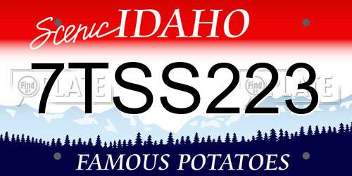 7TSS223 Idaho License Plate