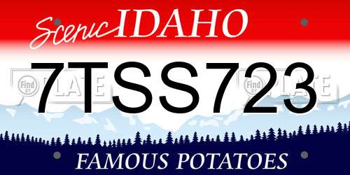 7TSS723 Idaho License Plate