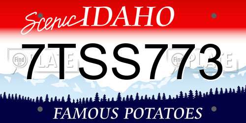 7TSS773 Idaho License Plate