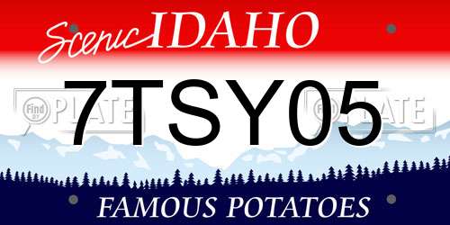 7TSY05 Idaho License Plate