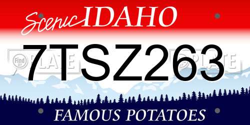 7TSZ263 Idaho License Plate