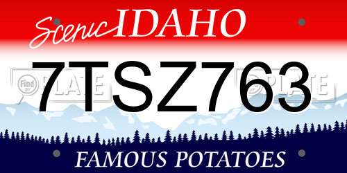 7TSZ763 Idaho License Plate