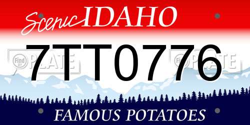 7TT0776 Idaho License Plate