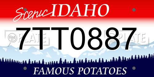 7TT0887 Idaho License Plate