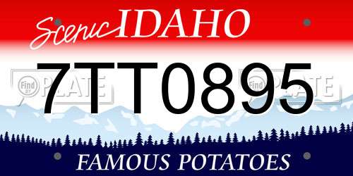 7TT0895 Idaho License Plate