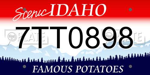 7TT0898 Idaho License Plate