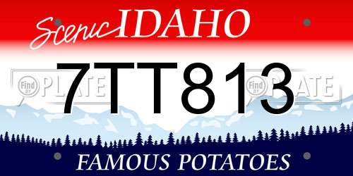 7TT813 Idaho License Plate