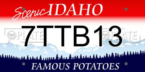 7TTB13 Idaho License Plate