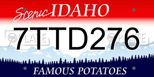 7TTD276 Idaho License Plate