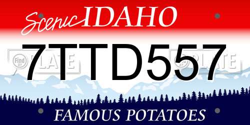 7TTD557 Idaho License Plate