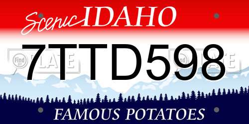 7TTD598 Idaho License Plate