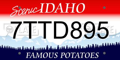 7TTD895 Idaho License Plate