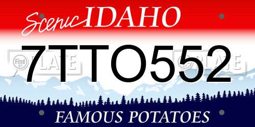 7TTO552 Idaho License Plate