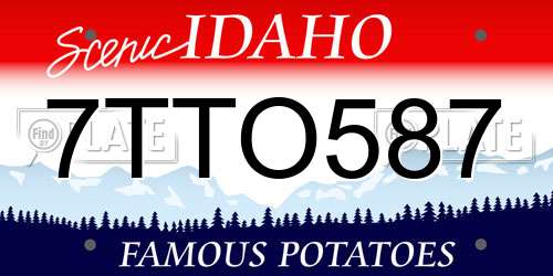 7TTO587 Idaho License Plate