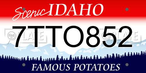 7TTO852 Idaho License Plate