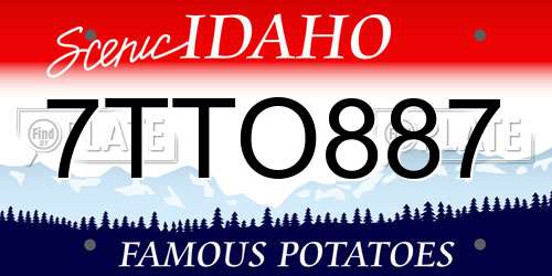 7TTO887 Idaho License Plate