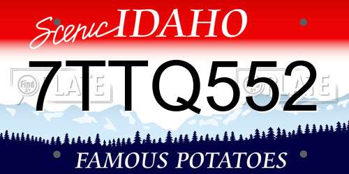 7TTQ552 Idaho License Plate