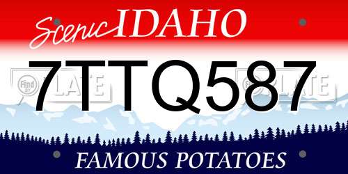 7TTQ587 Idaho License Plate