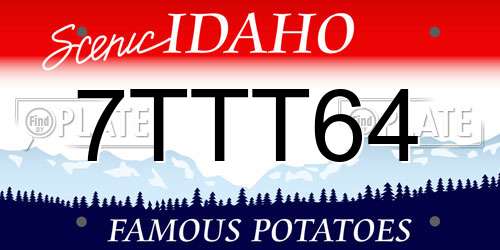 7TTT64 Idaho License Plate