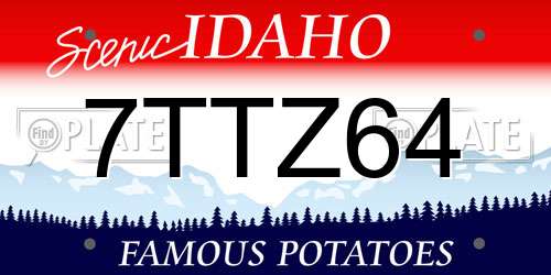 7TTZ64 Idaho License Plate