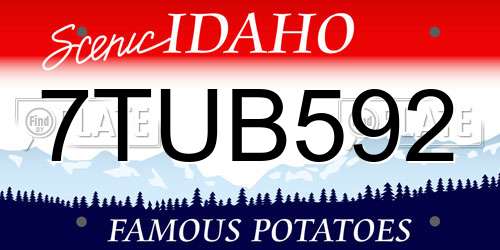 7TUB592 Idaho License Plate