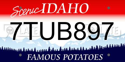 7TUB897 Idaho License Plate