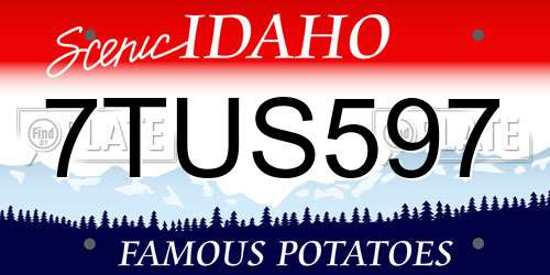 7TUS597 Idaho License Plate