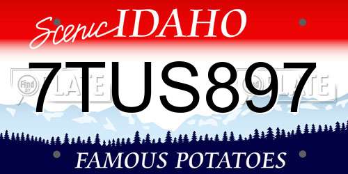 7TUS897 Idaho License Plate