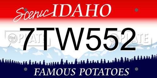 7TW552 Idaho License Plate