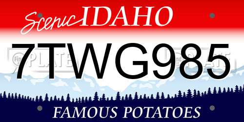 7TWG985 Idaho License Plate
