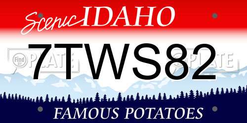 7TWS82 Idaho License Plate
