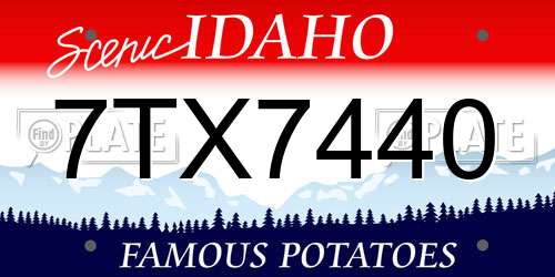 7TX7440 Idaho License Plate