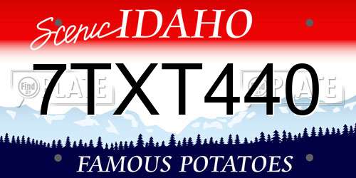 7TXT440 Idaho License Plate