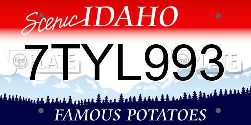 7TYL993 Idaho License Plate