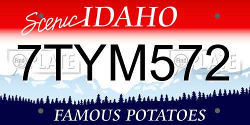 7TYM572 Idaho License Plate