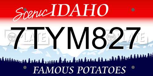 7TYM827 Idaho License Plate