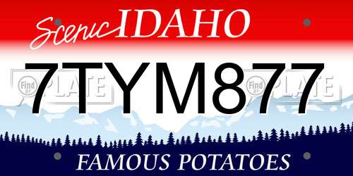 7TYM877 Idaho License Plate