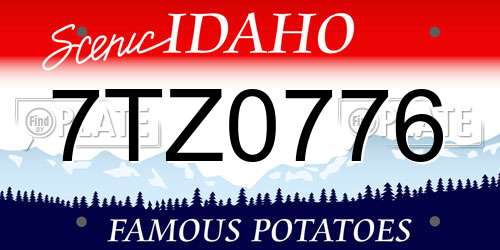 7TZ0776 Idaho License Plate