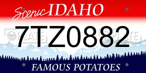 7TZ0882 Idaho License Plate