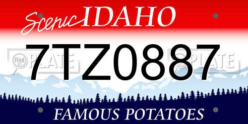 7TZ0887 Idaho License Plate