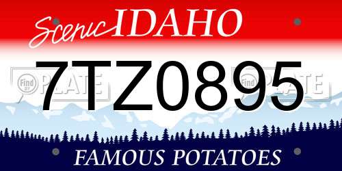 7TZ0895 Idaho License Plate