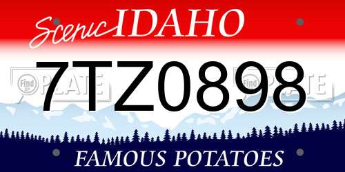 7TZ0898 Idaho License Plate