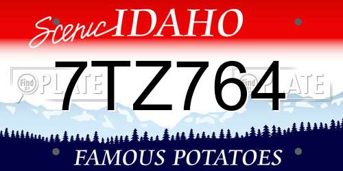 7TZ764 Idaho License Plate