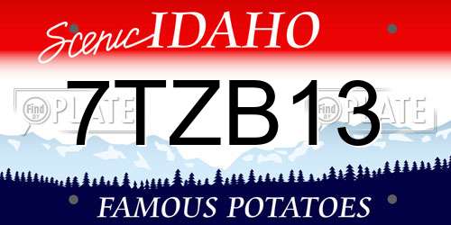 7TZB13 Idaho License Plate