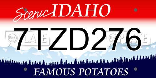 7TZD276 Idaho License Plate
