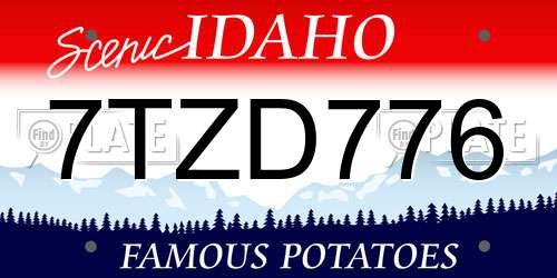 7TZD776 Idaho License Plate