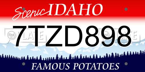 7TZD898 Idaho License Plate