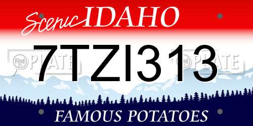 7TZI313 Idaho License Plate