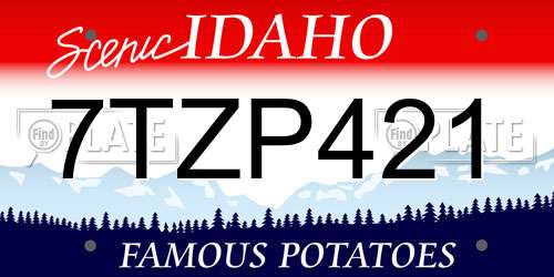 7TZP421 Idaho License Plate
